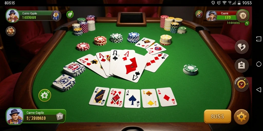 Tampilan screenshot menampilkan gameplay yang seru dalam Gaple.