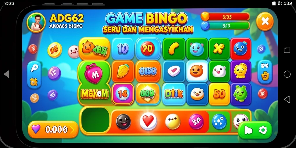 Screenshot ADG62 menampilkan gameplay Bingo yang seru dan interaktif.