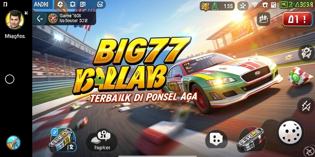 Screenshot gameplay BIG77 menampilkan balapan seru di lintasan.