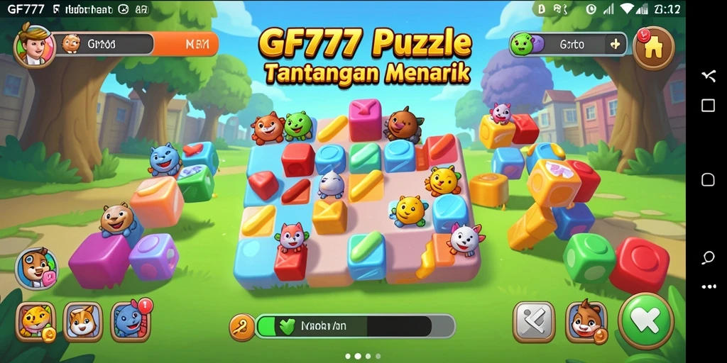 Tampilan gameplay GF777 yang menantang dengan berbagai puzzle menarik.