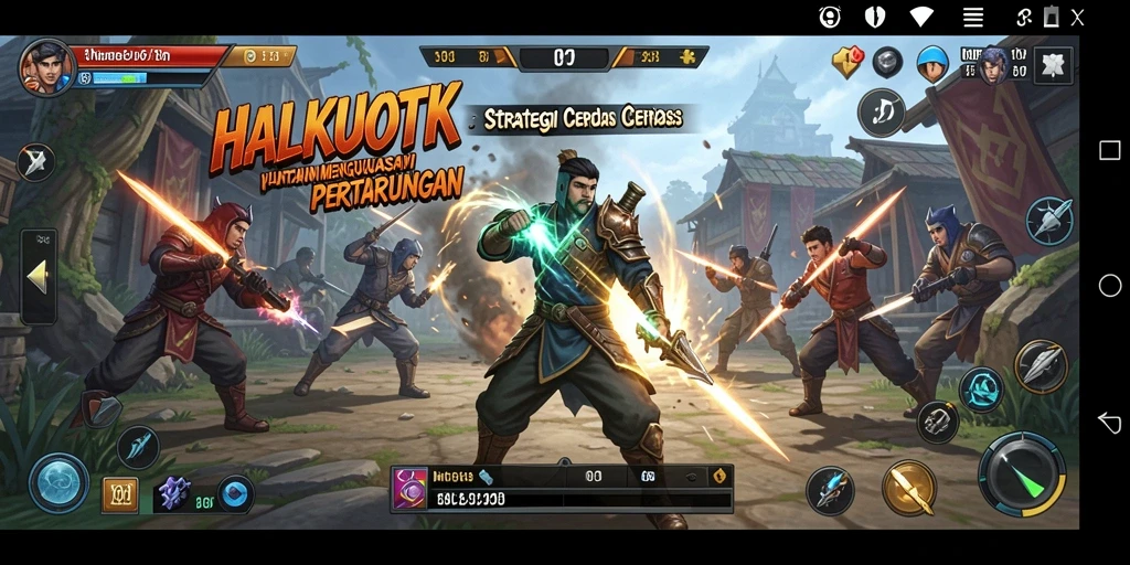 Tangkapan layar HALKUOTK memperlihatkan momen intens dalam pertempuran strategis.