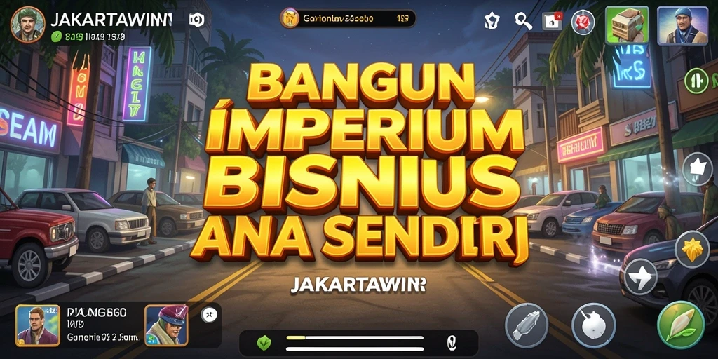 Tampilan gameplay seru JAKARTAWIN saat membangun bisnis Tycoon.