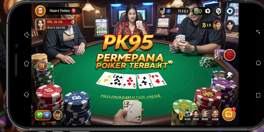 Screenshot gameplay PK95 menampilkan aksi poker yang seru dan mendebarkan.
