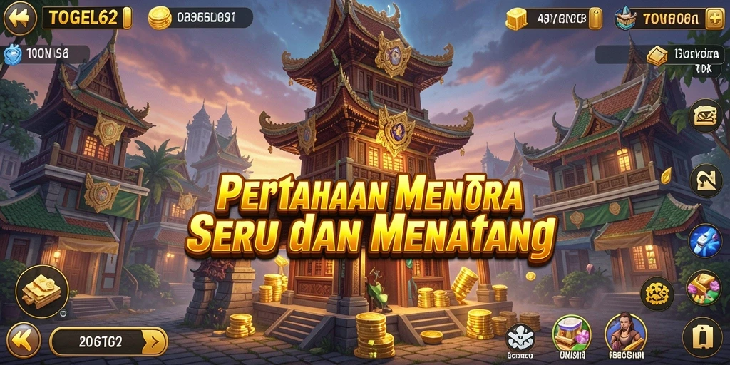 Screenshot gameplay TOGEL62 menampilkan aksi pertahanan menara yang mendebarkan.