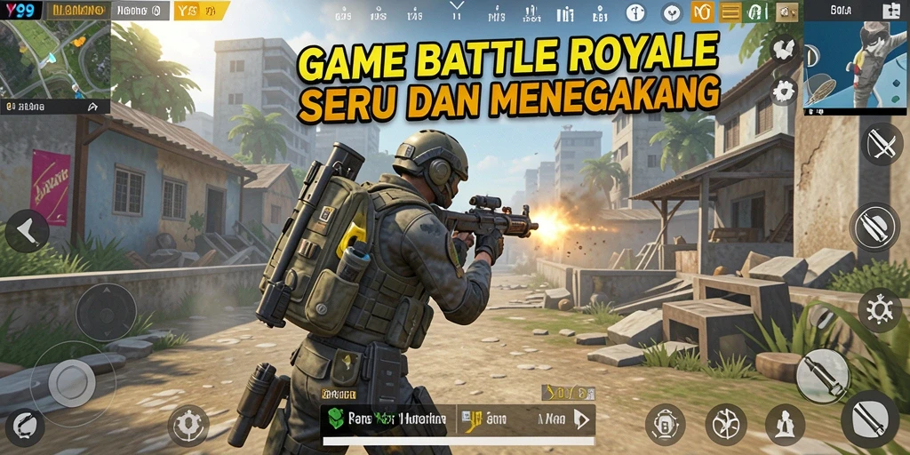 Tangkapan layar gameplay Y89 menunjukkan aksi Battle Royale yang mendebarkan.